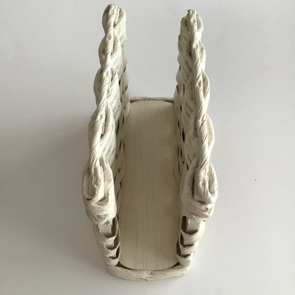 Watermelon Napkin Holder Hand Painted White Basket Farmhouse Cottagecore Vintage - Picture 13 of 13